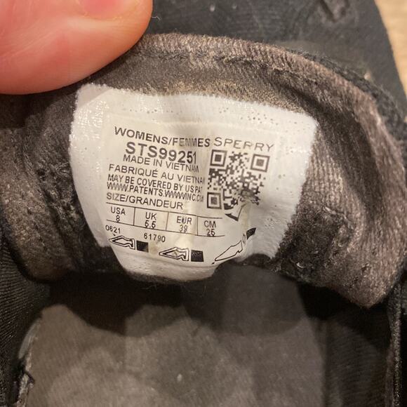 Sperry Women's Crest Vibe Washed Sneakers Black Size 8 - Picture 7 of 8